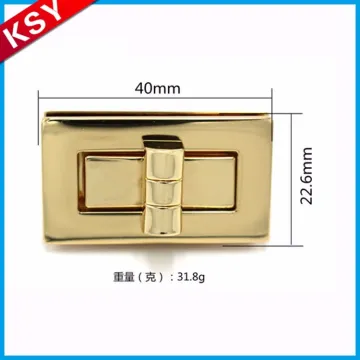 Best Selling Amazing Quality Press Bag Briefcase Handbag Fashion Metal Gold Turn Lock For Bags Hardware