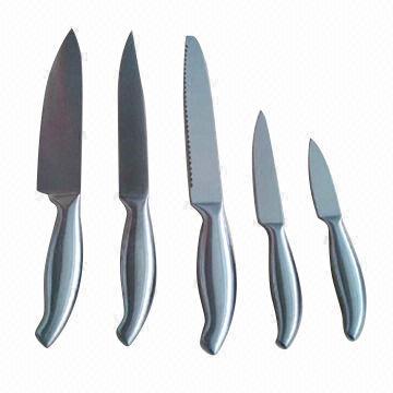 Stainless Steel Knife Set, 5 Pieces for Different Use, Exclusive Design, Hollow Handle