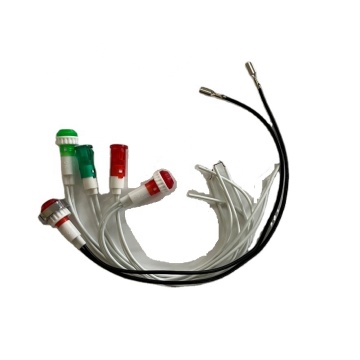 8mm Flat Thread Metal Panel Signal Pilot LED Indicator Light for 12V/24V/220V Applications