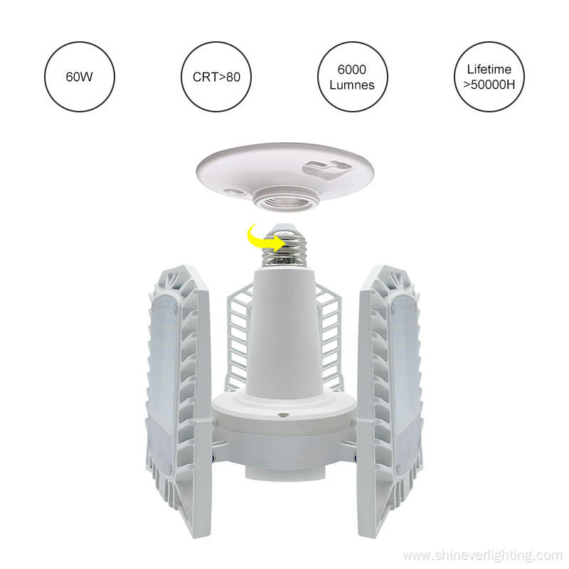 Led Garage Light with 3 Adjustable Panels