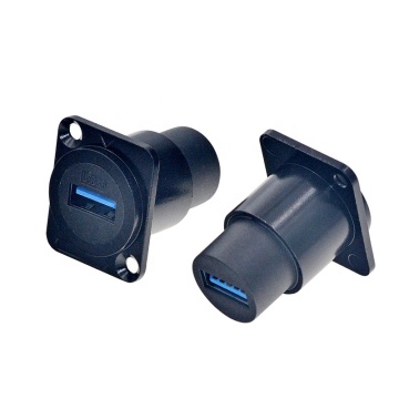 Female To Female USB 3.0 D-Type Module Panel Mounted Connector