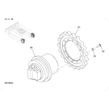 Excavator ZX55/60 Drive Gear 1033596