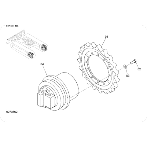 Excavator ZX55/60 Drive Gear 1033596