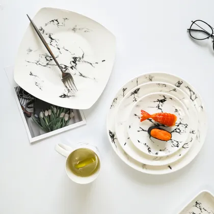wholesale plates sets dinnerware ceramic marble ceramic plate sets restaurant plates