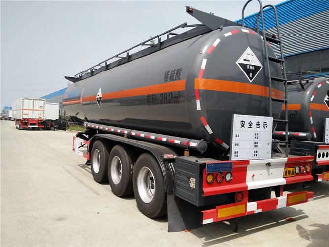 7500 galons tsarba sulfuric acid trailer tankers