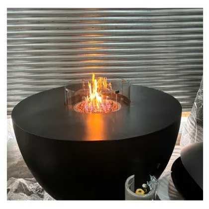 Large Electric Fire Pit with Glass