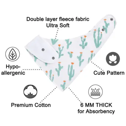 100% Organic Cotton Bibs Baby Bandana Drool Bibs for Boys and Girls Super Soft Unisex Absorbent Newborn Bibs