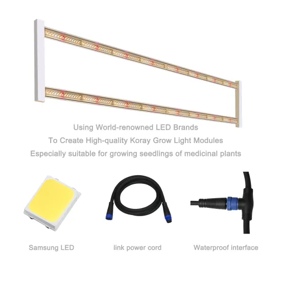 60W LED Grow Light: Dual Row for Micro Greens - Easy Installation & Savings