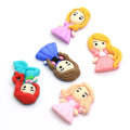 23mm 32mm Kawaii Cartoon Doll Flat Back Princess Resin Cabochons For DIY Hair Bow Phone Decoration Scrapbooking