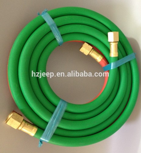 green+red twin welding hose, rubber hose , oxygen+acetylene hose