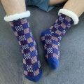 Mens Chunky Thick Knit Gripper Slipper Socks