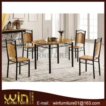 strong quality marble color top dining table with 4 chairs