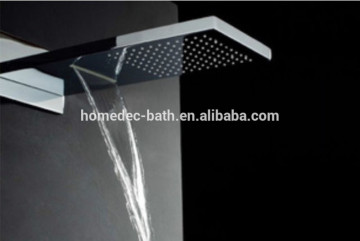 NEW Luxury Large 22" Square Waterfall Rain Shower Head Wall Mounted Shower Mixer Nickel Brushed