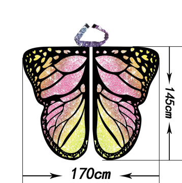 Butterfly Wings Shawl Fairy Soft Fabric for Women Ladies Party Nymph Costume Accessory