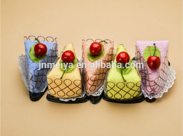 Custom 100% cotton solid color terry cake towel in towel