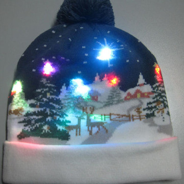 Men's beanie hat with led light