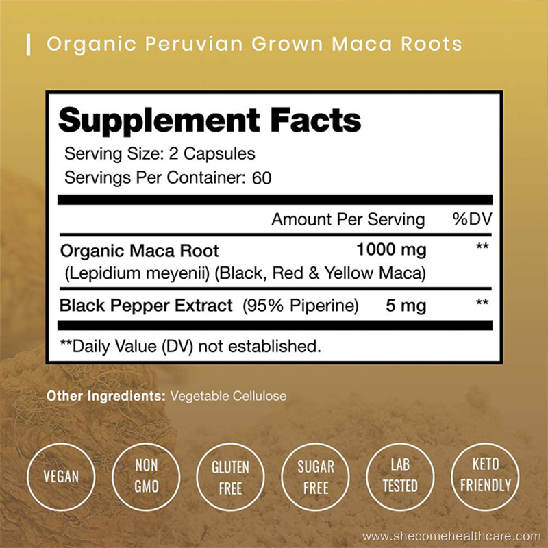 maca capsules Gluten Free Formula maca root capsules