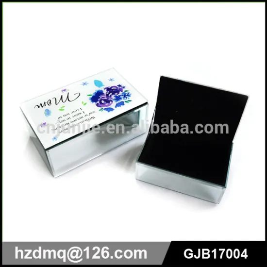 home decoration flower pattern glass mirror jewelry box