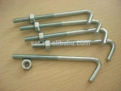 3/4" x 14" Plain Finish L shaped anchor bolt.Bent Anchor Bolt w/ Nut & Washer