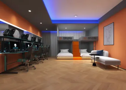 Modern Luxury Esports Capsule Hotel Bed - Double Sleep Box Cabin