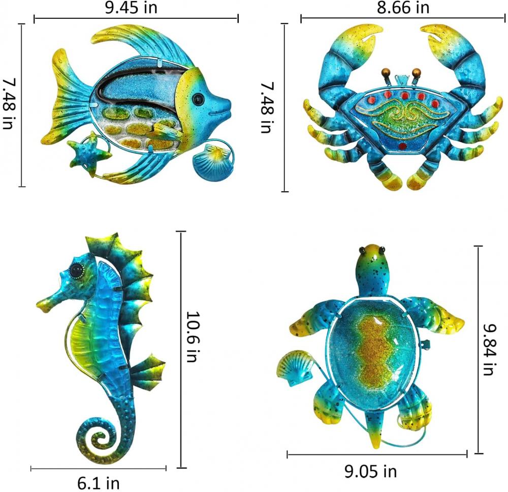 Tropische Meeresschildkröten Seahorse Krabbenfischwanddekoration