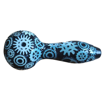 New Design sandblasted pattern Wavy Pattern High Borosilicate Glass Tobacco Hand Spoon Pipe