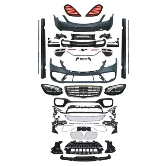 Old to New S450 Style Car Parts - Front Bumper, Rear Diffuser, Head/Tail Lights, Body Kit for BENZ W222 (2014-2017)