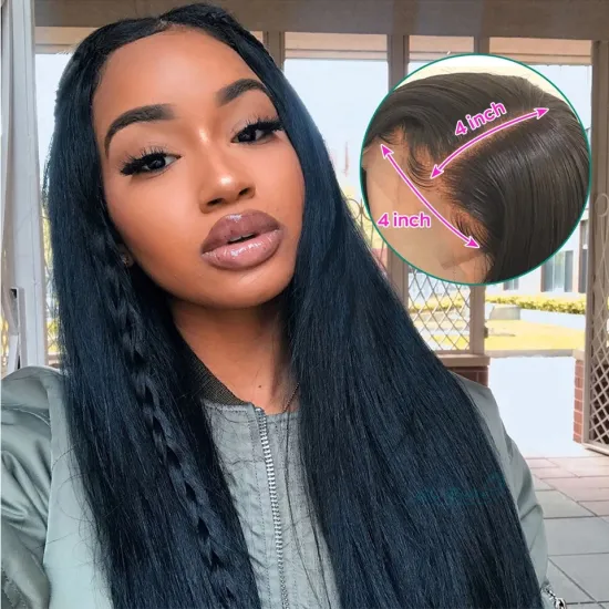 Super Good Quality Indian/Cambodia Virgin Hair Vendor Wholesale Human Hair Wigs Silk Straight 4x4 Lace Closure Wig For Women