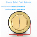 gold color Top diameter 69mm Round Toilet water tank double push button,Installation Diameter 60cm Round Toilet dual push button