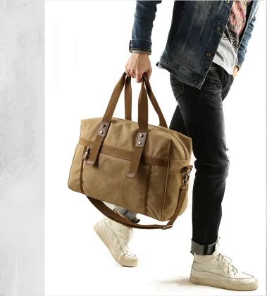 custom hign quality canvas travel bag for men