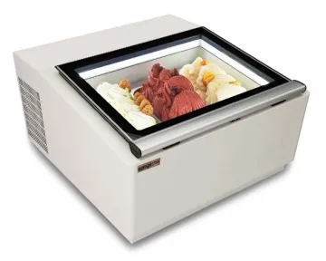 Mobile Vertical Display Case Freezer Gelato Cabinet Ice Cream Display Showcase