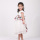 new design Jingling Bell printed high low dress baby girl dress