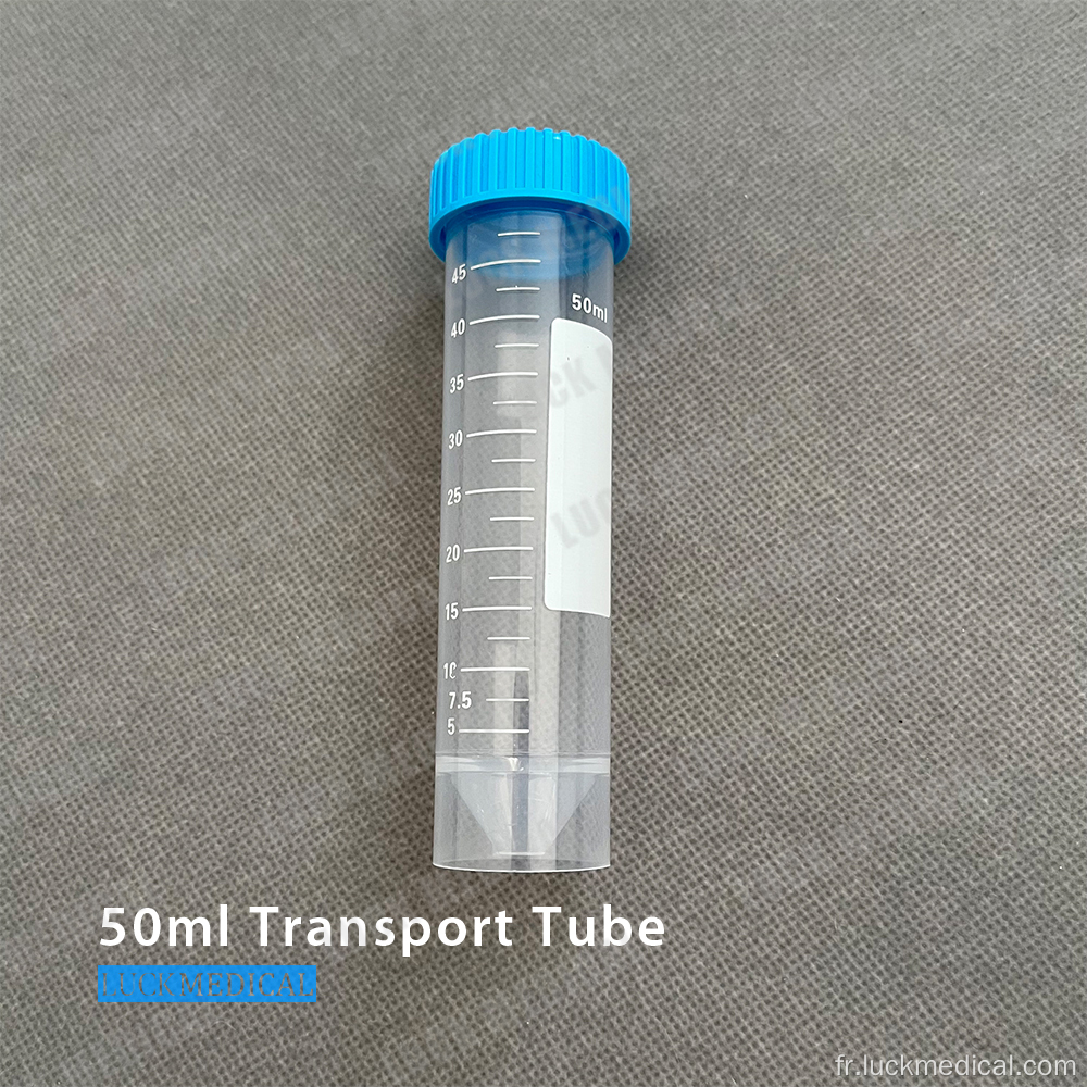 Tube de transport en plastique PC 50 ml de laboratoire