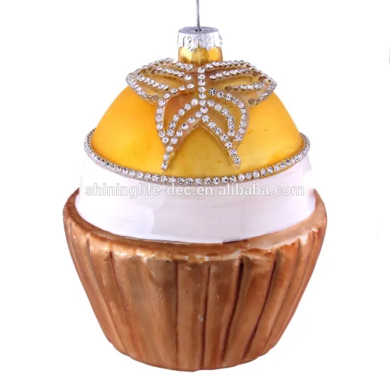 new product of glass hanger cupcake with galss crystal beads DIY