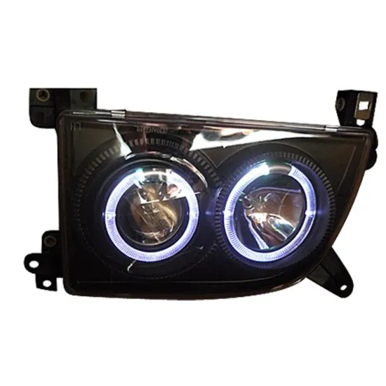 Black bottom angel eyes crystal LED headlights for old Toyota hiace Van 1993-1994 cabin parts