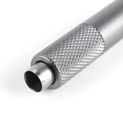 Stainless Steel Cigar Punch Cutter with Rolling Design and Keychain Ring