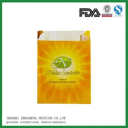 food grade Flexo Printing advanced equipments made sharp bottom white Kraft Pretzels snack paper bag