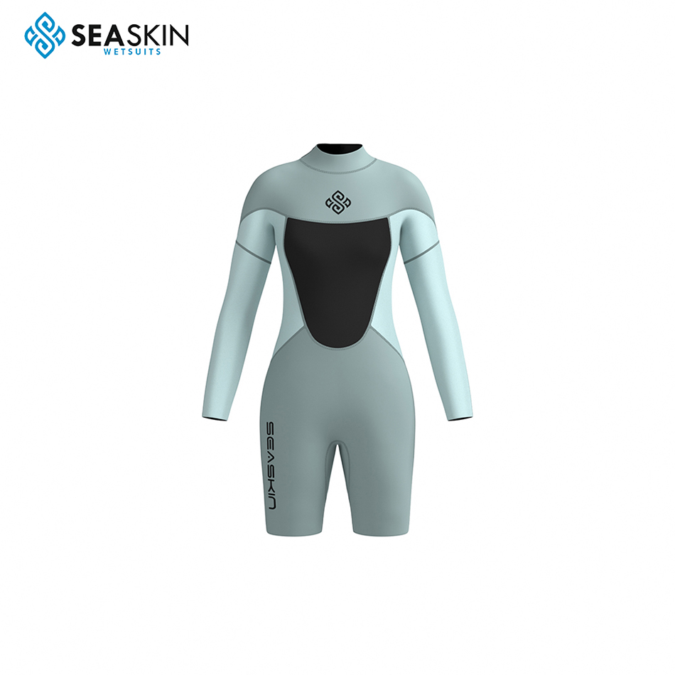 Seaskin mergulhando surf lady manga longa springsuit -maciçura