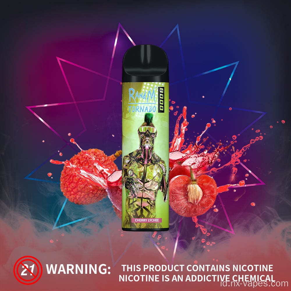 Hot menjual randm 8000puffs sekaligus e-cigartte 10pack
