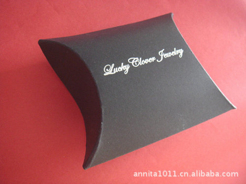 Black Foil Logo Floding Gift Paper Pillow Box