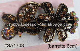 fashion metal crystal & acrylic rhinestones hair jewelry barrettes & clips