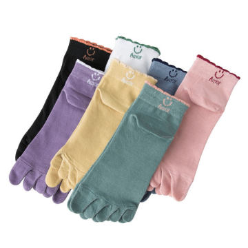 Custom Design Five Toe Anti-Odor Cotton Socks for Women