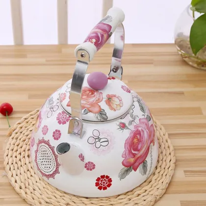 Enamel Kettle, Enamel Teapot, Porcelain Enamelware, Enamel Teapot