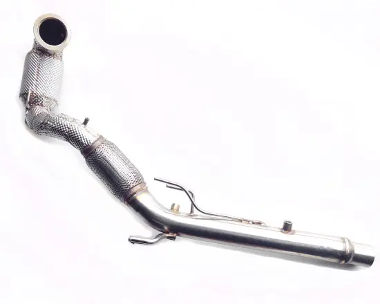 SS304 Stainless Steel High Flow Catted Downpipe with Heat Shield for Golf Mk8