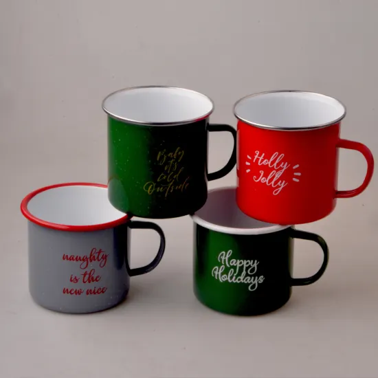 Hot Sale Rim Black Color Glazed Enamel Ceramic Coffee Mug