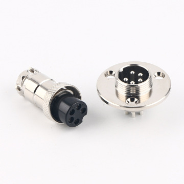 GX16 5-Pin Core 5 Round Male Female 3 Hole Flange Panel Aviator Connector