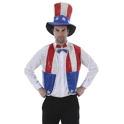 HLC ACC Custom Sequin Top Hat - Patriotic St. Patrick's Day & 4th July Hat