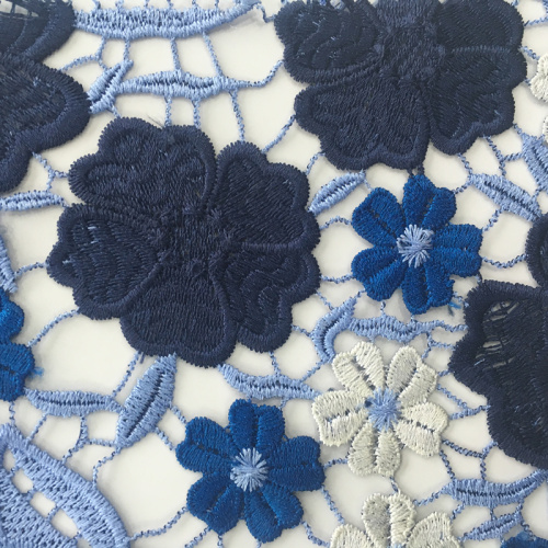 Elegant Multicolor Flower Chemical Lace Embroidery Fabric