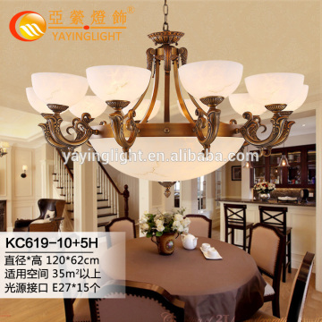 sell well brass glass uplight chandeliers for dining room, fancy elegant nice dinning room upwards shades pendant