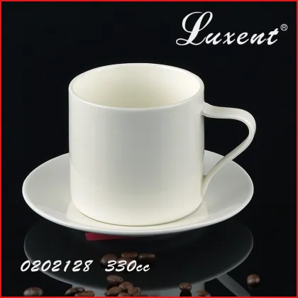 ceramic food safe and hard resistant glaze super white cup and saucer